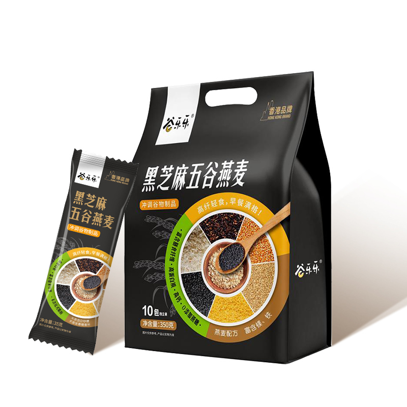 劲家庄谷乐乐-黑芝麻五谷燕麦350g*2袋