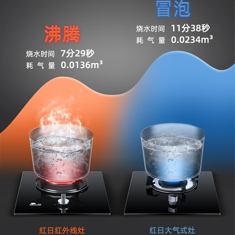 红日(RedSun)燃气灶红外线灶台嵌两用煤气灶家用大火力不黑锅底一级能效炉具EM108B 液化气