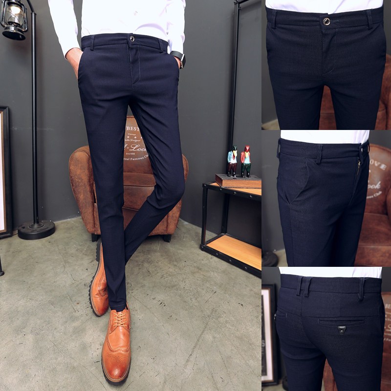 夏款男士休闲裤修身韩版美师贴身小脚裤子显瘦西裤时装长裤男潮