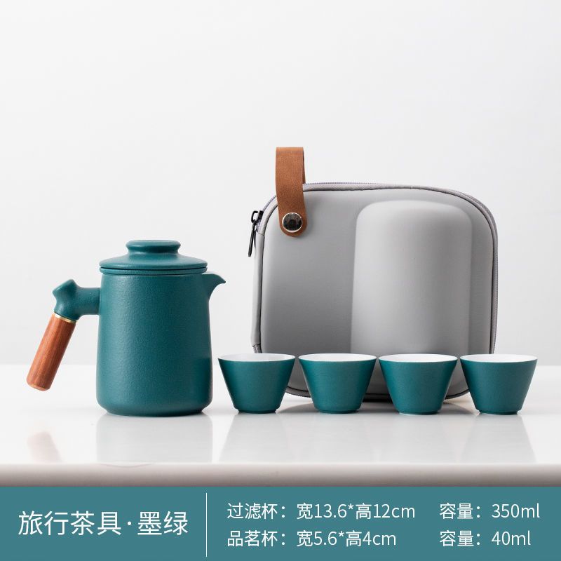 图书>期刊/杂志>男士>图书其它>茗趣户外陶瓷泡茶壶旅行功夫茶具套装