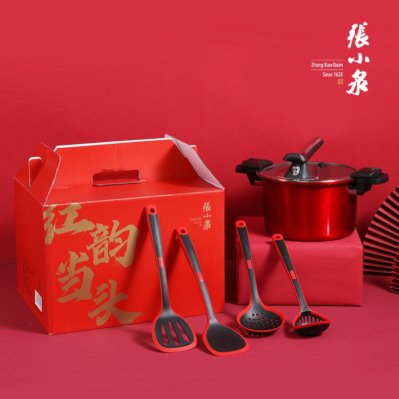 张小泉锅铲五件套 红韵当头礼盒C52135000