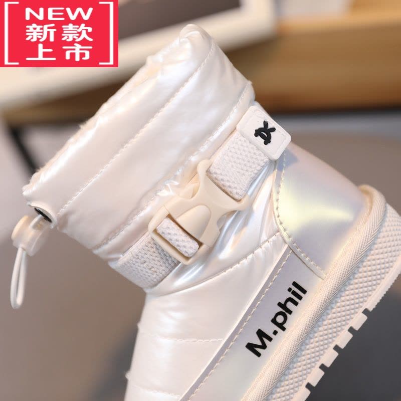 可莉允儿童雪地靴防水女童靴子冬季男童加厚棉鞋冬鞋加绒中大童保暖图片