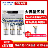 AO史密斯(A.O.Smith)厨下式家用直饮净水器R600ENA1 3:1废水比 1.5升大流量净水机