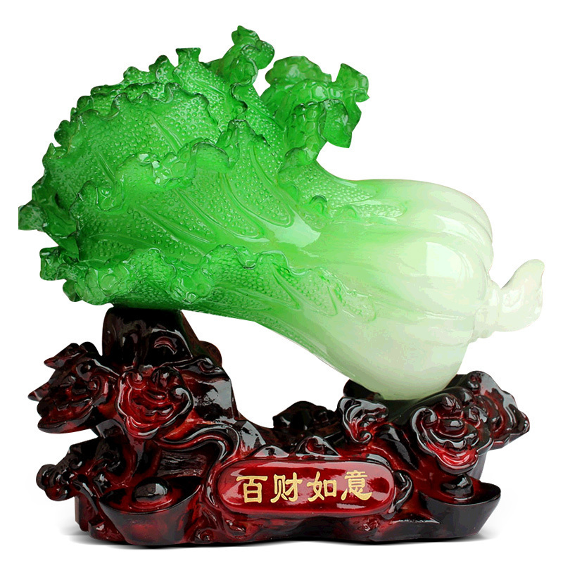 玉白菜摆件 博古架中式酒柜家居客厅装饰品摆设工艺品_877_824