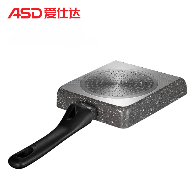 爱仕达(ASD)煎锅 18CM晶石新不粘玉子烧 麦饭石色迷你不粘锅平底锅 JL18K2WG