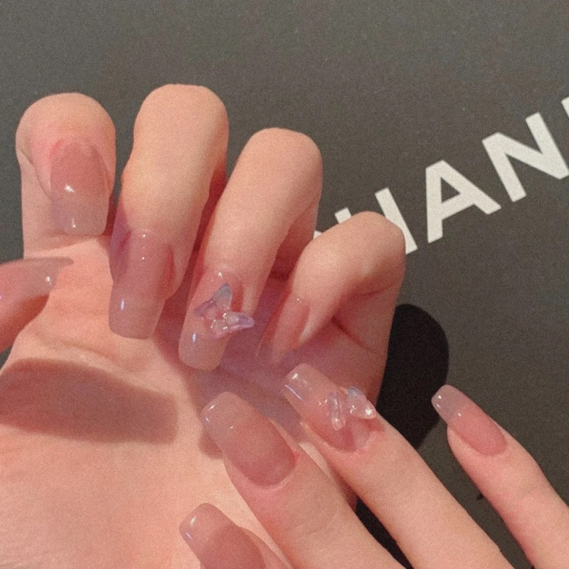 立体蝴蝶美甲贴片假指甲仙女小红书抖音洛滑穿戴式可拆卸成品定制拍下