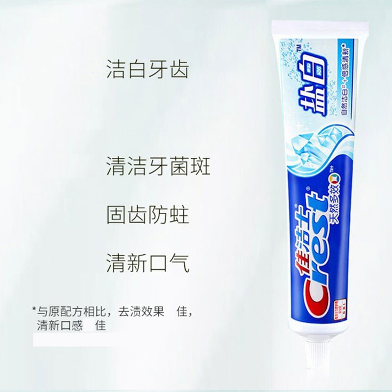 佳洁士盐白牙膏200克优惠装*三支装 盐白去口气清新成人家庭装高清大图