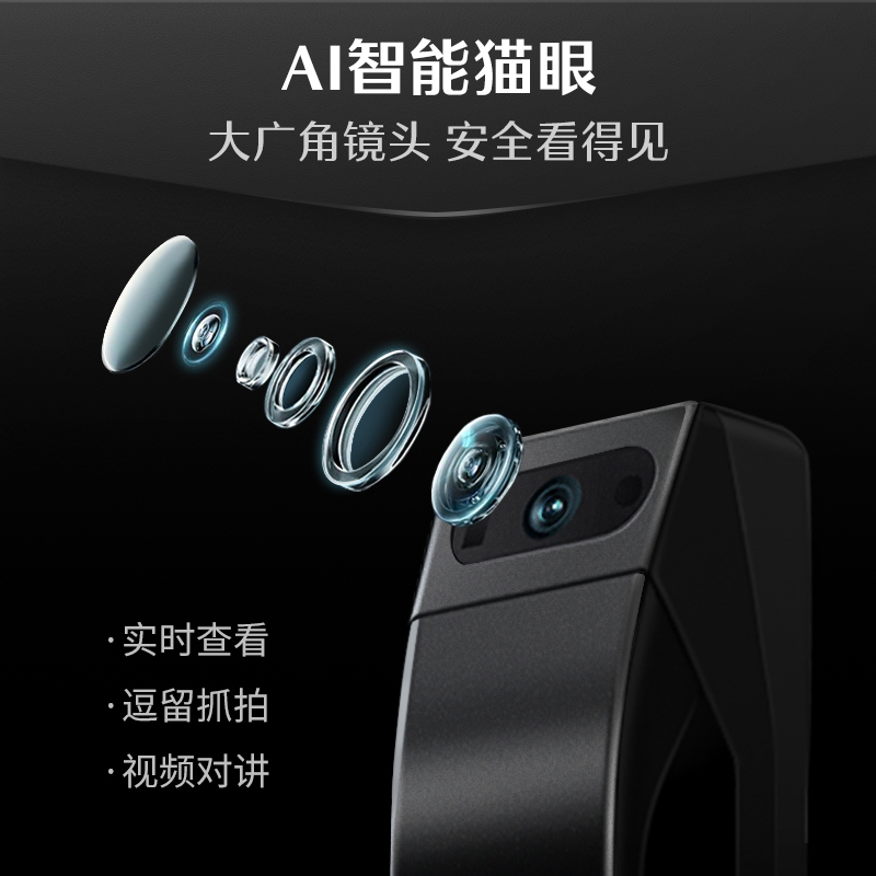 德施曼智能门锁 掌静脉识别可视猫眼高清大屏指纹锁 密码防盗电子锁Q5MVPro