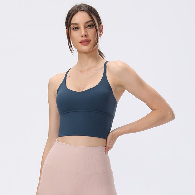 蒙洛里克运动内衣女防震防下垂跑步健身文胸外穿带胸垫瑜伽服背心吊带