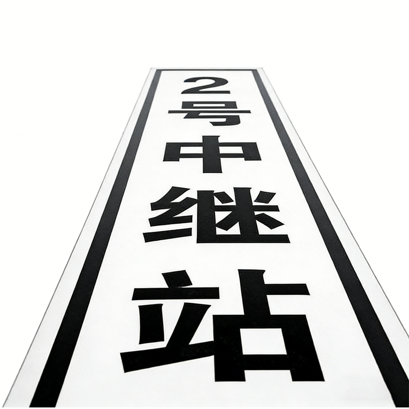 晨以橙 不干胶中继站标牌 800*160mm 张高清大图