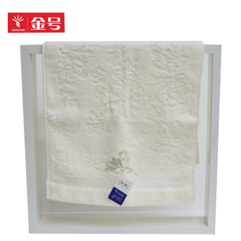 金号(KING SHORE) 无捻 提缎 绣花浮雕 毛巾 SK1008WH (颜色可选 红/桔/紫色)(单位:条)