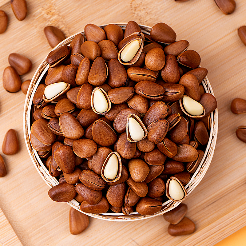 黄金果农开口松子300克罐装健康零食干果精选松子自然原香营养美味高清大图