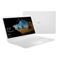 华硕（ASUS）轻奢本E406MA4100 14.0英寸商务办公本便携轻薄本影音娱乐本窄边框笔记本电脑（四核N3160 4G内存 256GB固态 白/灰色） 定制