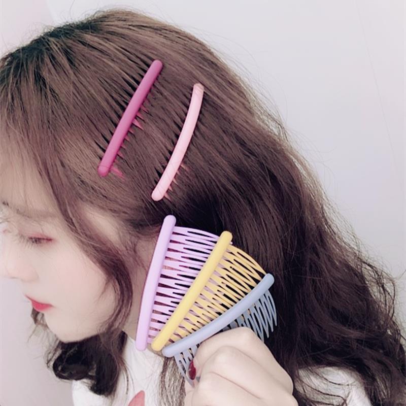 日韩发饰成人简约发梳插梳女士防滑刘海梳儿童碎发插梳边发卡顶卡双排