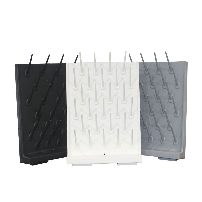 尔迈 实验室实验台滴水架pp滴水架防腐玻璃烧杯器皿试管清洗晾晒架 灰色高清大图