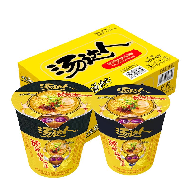 统一(GS)汤达人酸酸辣辣90g*12杯面