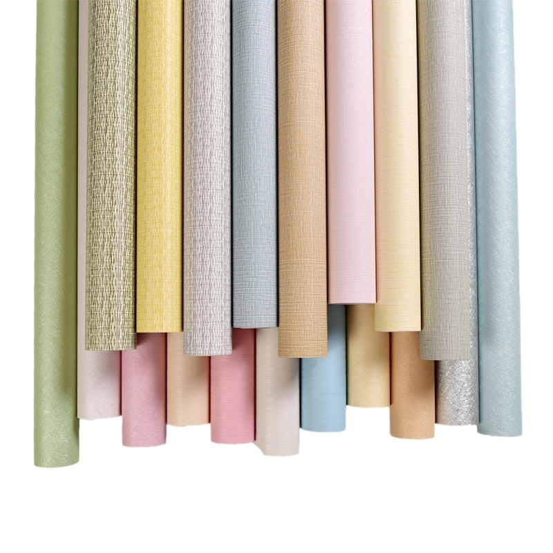 定制宿舍墙纸卧室温馨壁纸pvc古达纯色素色大学生寝室ins装饰家具翻新