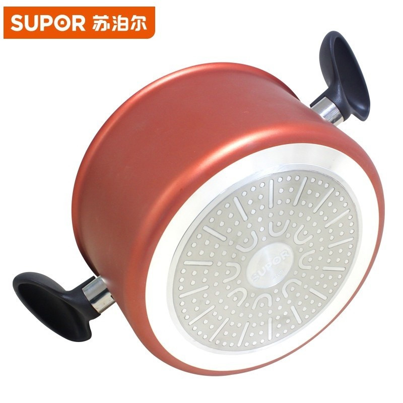 苏泊尔(SUPOR)套装锅 T1360T 温馨之家三件套 煎锅汤锅奶锅 火红点豪华三件套