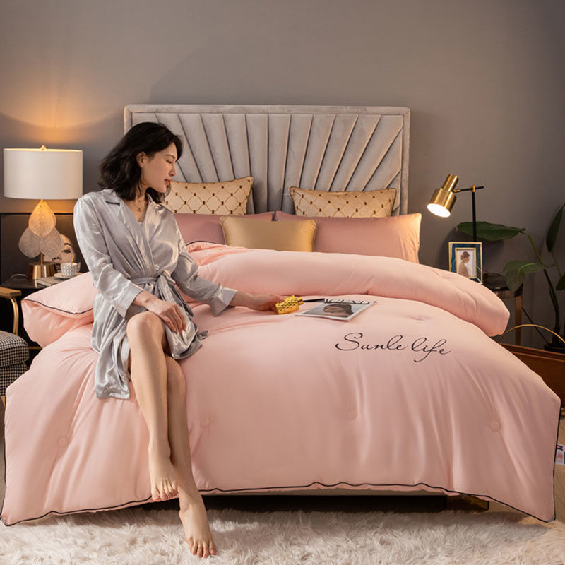 被子冬被春秋被芯夏季被芯单人双人棉被空调被夏凉被薄款 S玫瑰粉 220*240cm【冬被约10斤】