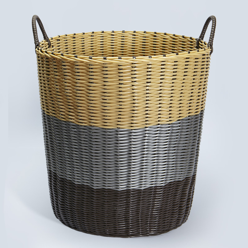 脏衣篓衣物收纳筐家用藤编零食玩具桶篮子筐子装放换洗衣服篮 经典款棕米色超特大号46*34*45