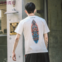 东京衣柜男装夏季手绘印花青少年圆领潮流短袖T恤韩版休闲体恤男