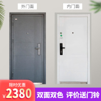 FUSIM富新双色门 外黑内白 平板大门 进户门 入户门 双面双色 烤漆白