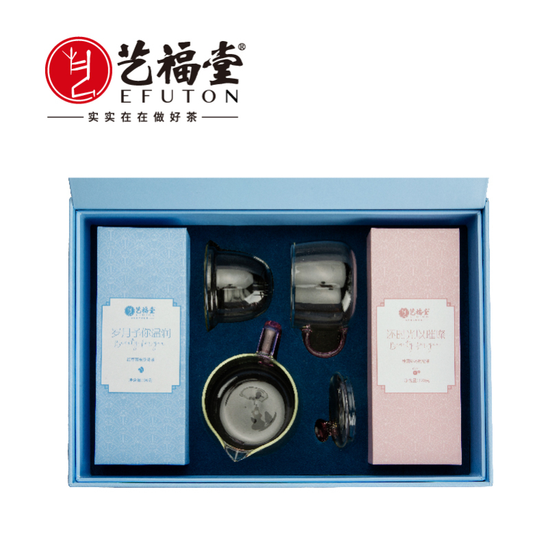 艺福堂 予美精品组合 (桂圆红枣枸杞茶110g+红豆薏米茯苓茶60g+颜品壶套装)