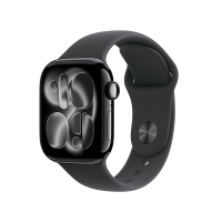 MEUA4CH/B Apple Watch S11 GPS 42毫米亮黑色铝金属表壳 黑色运动型表带-M/L