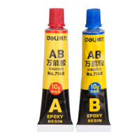 得力 (deli) 7148 AB万能胶水强力胶 可粘塑料金属玻璃陶瓷 办公用品 4个装