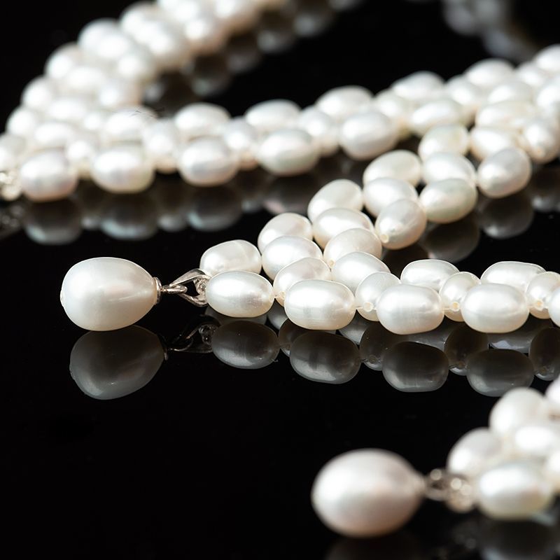 花纹编织白色短款天然淡水珍珠项链可遮伤痕时尚简约编织颈链礼盒包装