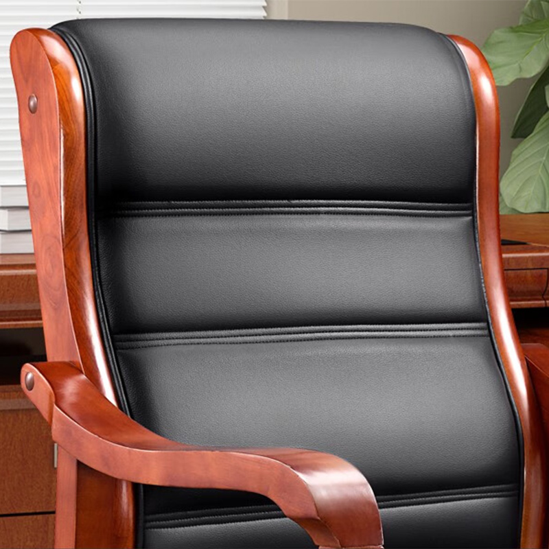 苏宁 质凡 办公家具 实木油漆办公皮椅牛皮640*710*1060mm/把高清大图