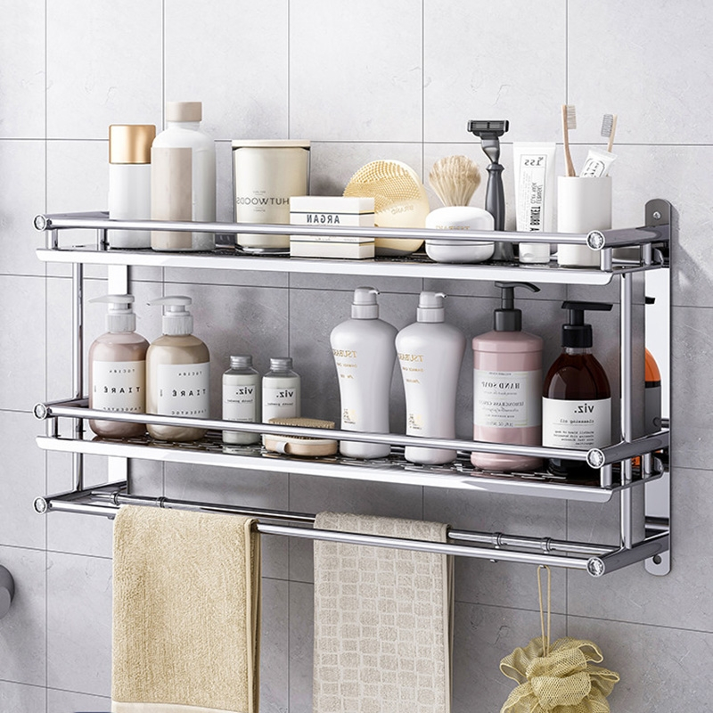 藤印象卫生间浴室置物架免打孔厕所洗手间洗漱台用品壁挂式毛巾收纳