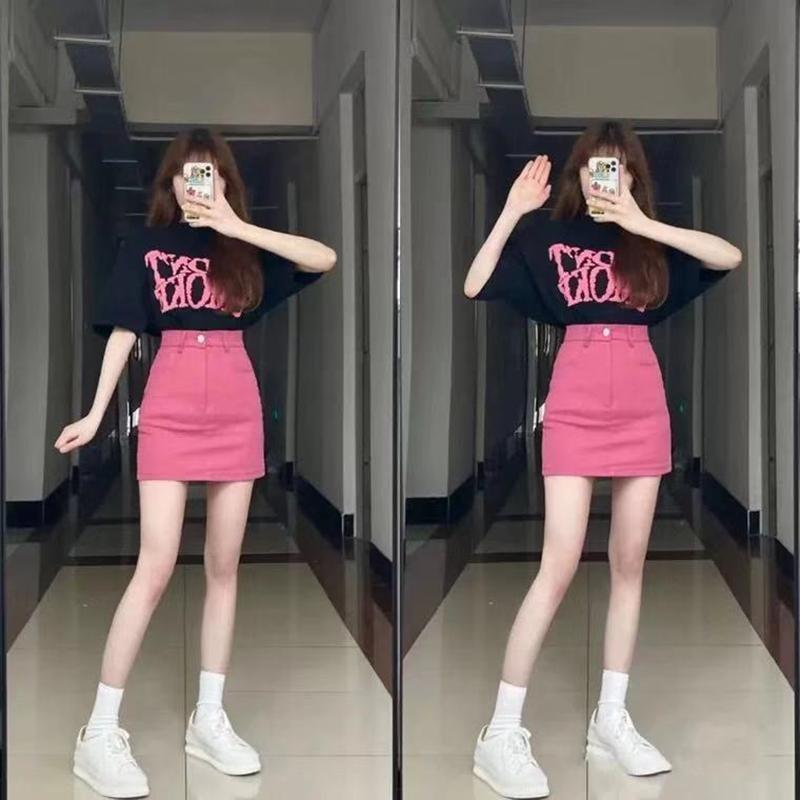 夏季盐系穿搭炸街时尚小个子可盐可甜洋气牛仔短裙两件套装女