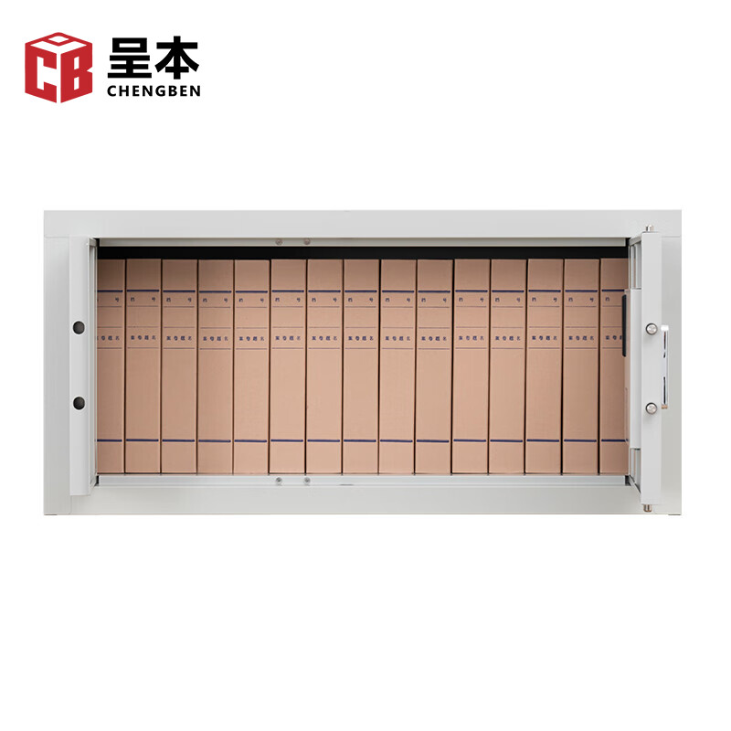 呈本CB-Z6保密文件柜 指纹锁 顶柜资料柜钢制带锁储物柜员工柜 防盗铁皮柜 灰白色高清大图