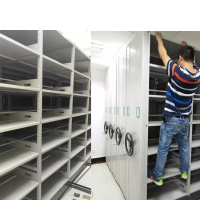 乙壬钢制档案架密集柜档案室密集架手摇式移动档案柜文件柜资料柜一列二组每立方单价
