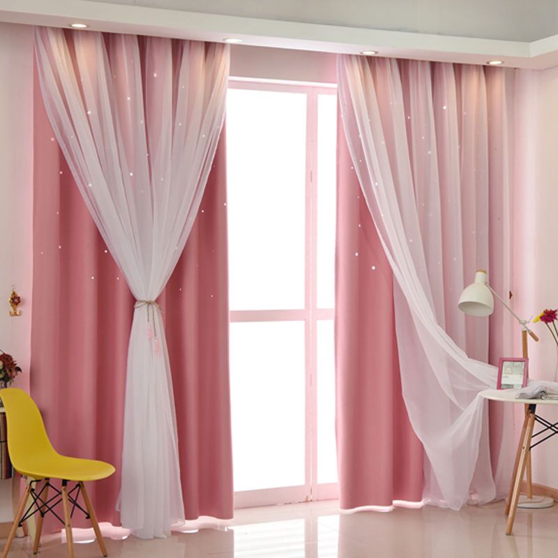高精密星星镂空布白纱高遮光成品定制窗帘视频