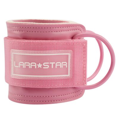 劳拉之星0122龙门架脚踝扣健身绳索后踢绑带练腿练臀部训练辅助环 单只装/PU皮材质 粉色 均码
