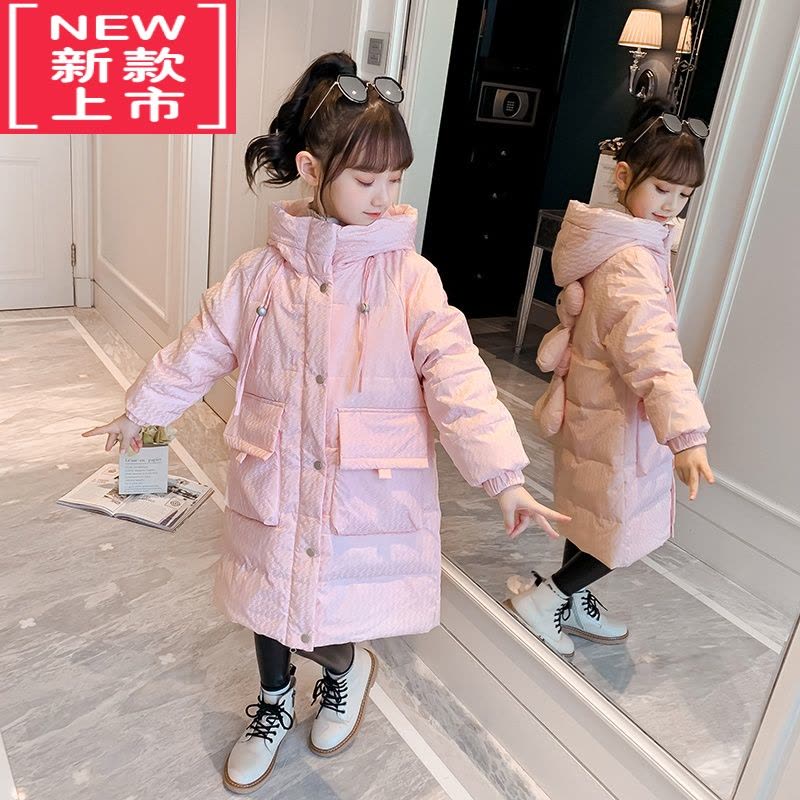可莉允女童冬装棉服2022新款洋气冬季女孩大童棉袄外套儿童羽绒棉衣长款图片