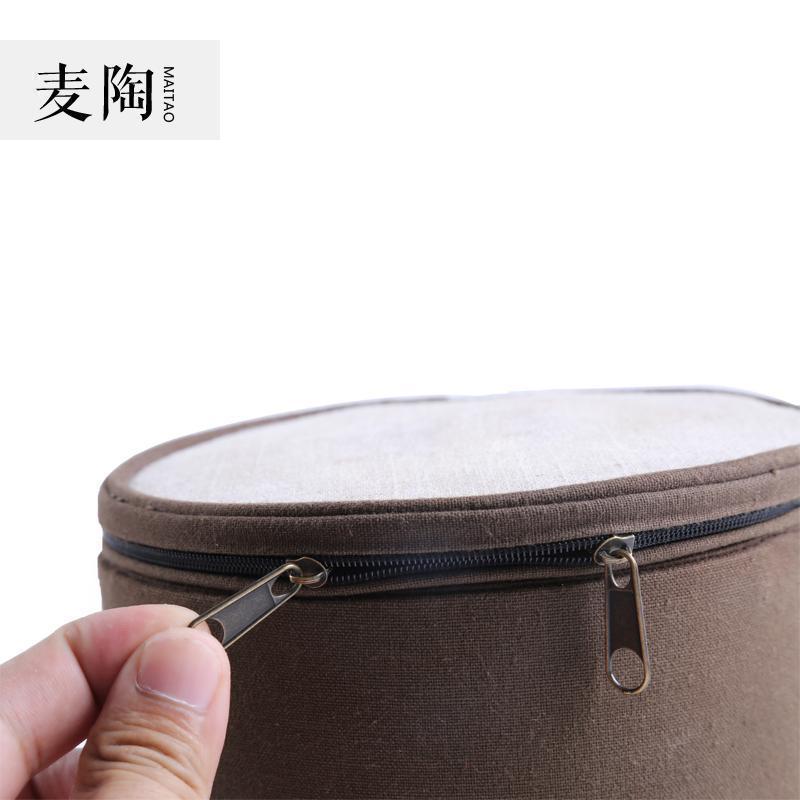 创意日式棉麻旅行茶具收纳包袋 一壶三杯功夫茶具茶杯茶海_594