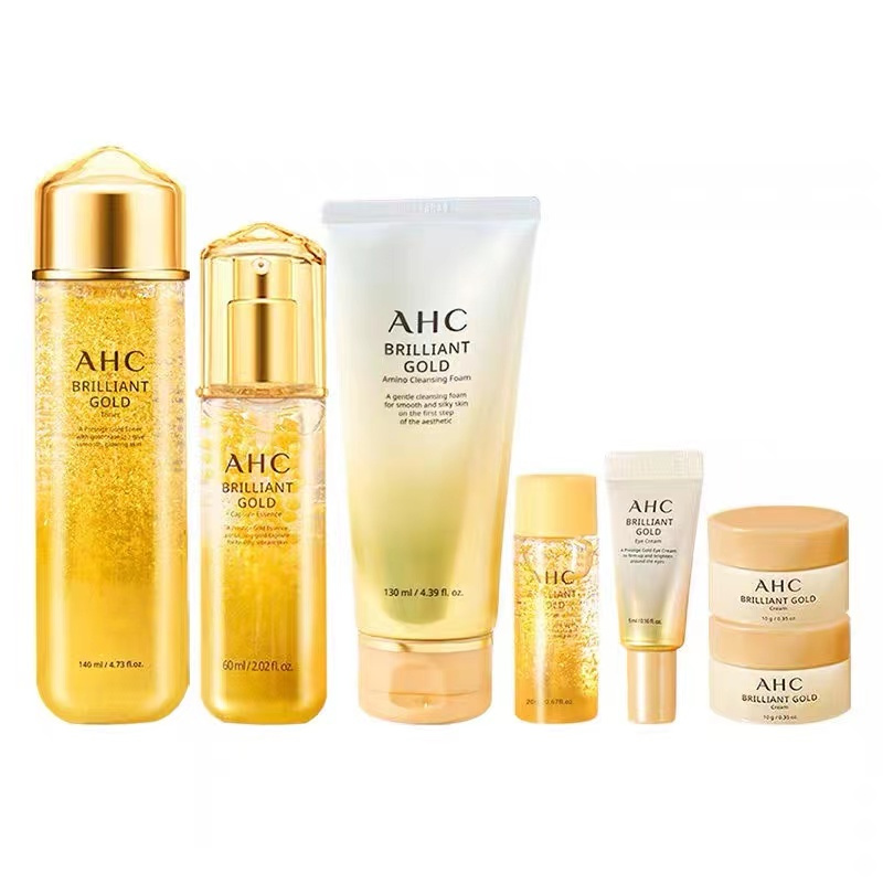 AHC 24K黄金蜗牛护肤套装 全新升级 精华液60ml+水140ml+洁面130ml➕小样 补水保湿 滋养修复