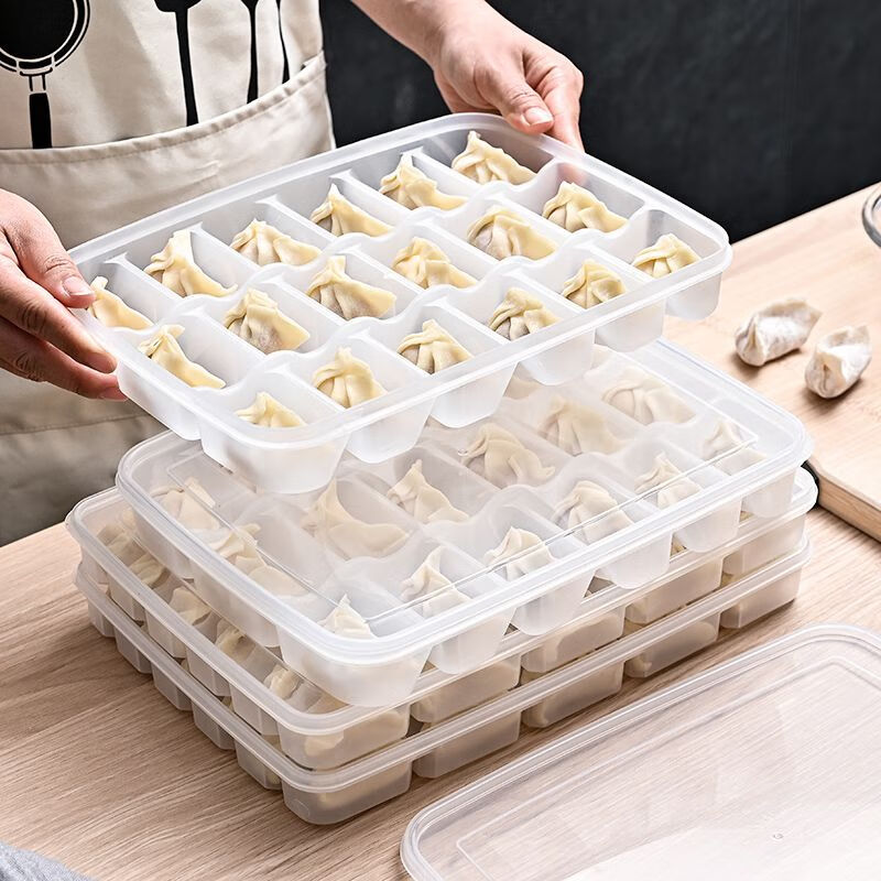 维诺亚饺子盒厨房冰箱保鲜盒多层速冻饺子收纳盒家用托盘鸡蛋盒水饺盒子高清大图