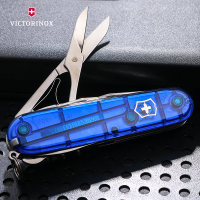 维氏(Victorinox)瑞士军刀原装正品91mm户外多功能折叠刀透明蓝1.3703.T2正版
