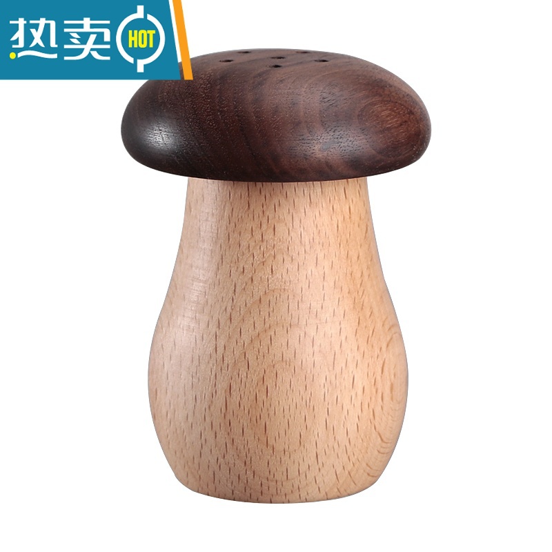 敬平ins可爱蘑菇牙签收纳盒家用个性创意北欧胡桃木质实木牙签筒 蘑菇牙签筒