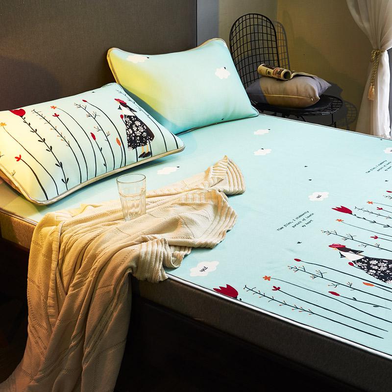 美帮汇N3-22凉感冰丝席三件套1.8m床 夏天可水洗折叠空调凉席子1.5单人高清大图