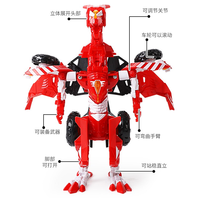 买奇酷咖宝车神变形汽车儿童变形机器人玩具小男孩小女孩赛车变形车 精英版 救援飞龙HCL013高清大图