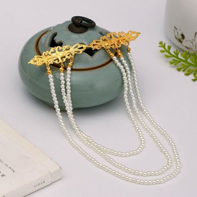 排发夹簪子排插发钗汉服配饰头饰发饰额饰围髻 三层珠帘对夹[一个装]