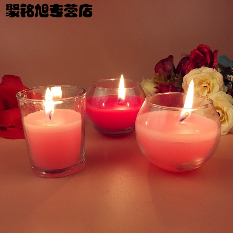 蜡烛 杯蜡 烛台 香薰小杯蜡 玻璃杯蜡烛 无烟蜡烛 婚庆用品 精油蜡烛 酒店SPA会所香氛蜡烛-红色莓方杯