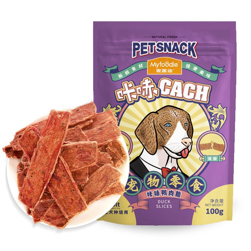 麦富迪狗零食咔哧鸭肉脆100g小型犬宠物金毛泰迪训狗零食鸡鸭肉干