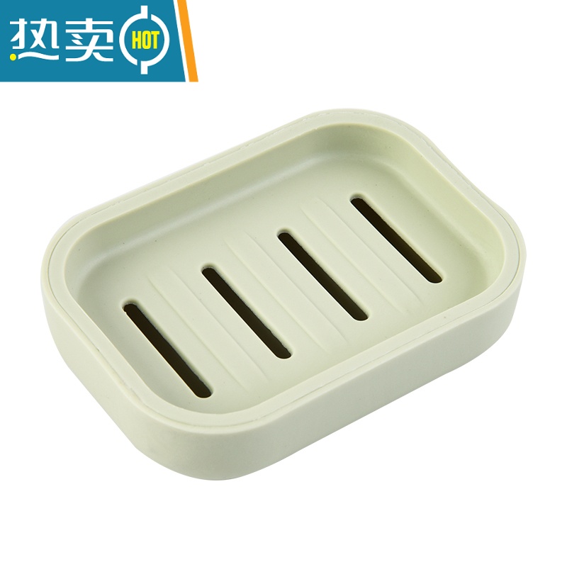 敬平迷你肥皂盒双层沥水香皂盒简约浴室卫生间皂盒皂托手工皂头置物盒 米色+绿色 各一个高清大图