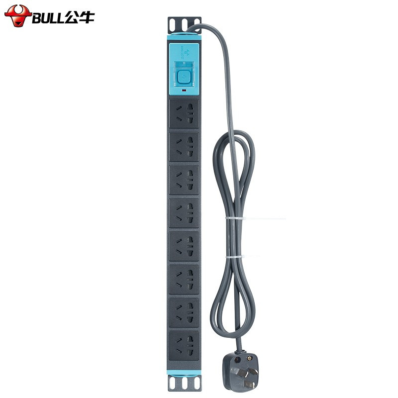公牛 GNE-1080 PDU机柜插座带开关带指示灯10A八位全长1.8米 黑色 单位:个